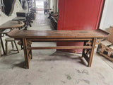 Antique Console Table With Lucky Cloud Shaped Panels 94X21X32H