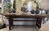 Lilys Antique Console Table With Lucky Cloud Shaped Panels 94X21X32H 7012