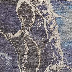 HomeRoots 9' Vibrant Blue Green and Orange Abstract Area Rug - Washable, UV-Protected, Non-Slip for Homes 701206