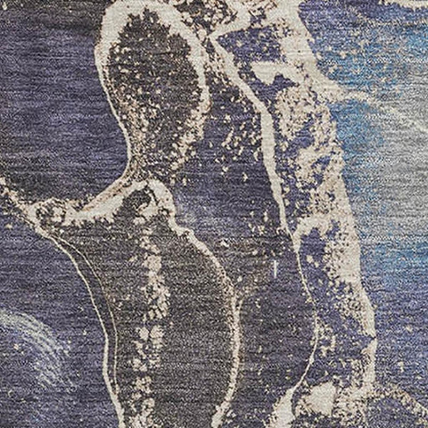 HomeRoots 9' Vibrant Blue Green and Orange Abstract Area Rug - Washable, UV-Protected, Non-Slip for Homes 701206