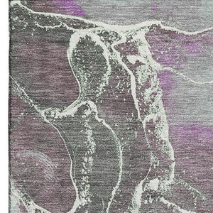 HomeRoots 9' X 12' Washable Abstract Area Rug in Purple, Blue & Green – UV Protected, Stain Resistant Design 701218