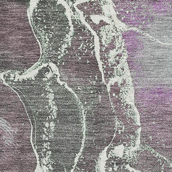 HomeRoots 10' Abstract Area Rug in Purple, Blue & Green - Washable, UV-Protected, Non-Slip for Modern Homes 701219