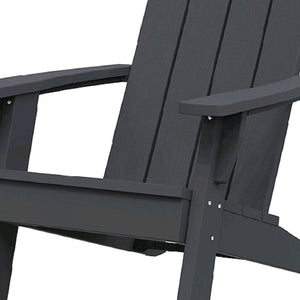 HomeRoots 35" Black Adirondack Chair - Heavy-Duty Faux Wood Design for Ultimate Outdoor Comfort & Style 701227