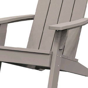 HomeRoots 35" Light Brown Faux Wood Outdoor Adirondack Chair with Storage, Cupholder & Ergonomic Comfort 701228