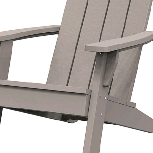 HomeRoots 35" Light Brown Faux Wood Outdoor Adirondack Chair with Storage, Cupholder & Ergonomic Comfort 701228