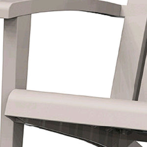 HomeRoots 33" Light Brown Faux Wood Adirondack Chair - Heavy-Duty, Low Maintenance, Classic Outdoor Comfort 701231