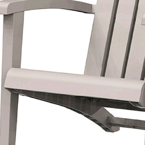 HomeRoots 33" Light Brown Faux Wood Adirondack Chair - Heavy-Duty, Low Maintenance, Classic Outdoor Comfort 701231