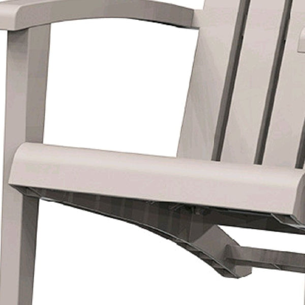 HomeRoots 33" Light Brown Faux Wood Adirondack Chair - Heavy-Duty, Low Maintenance, Classic Outdoor Comfort 701231