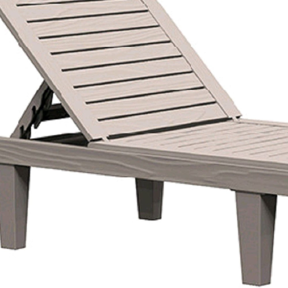 HomeRoots 75" Light Brown Adjustable Outdoor Chaise Lounge - Modern Design, Five Positions, Weather-Resistant Comfort 701233