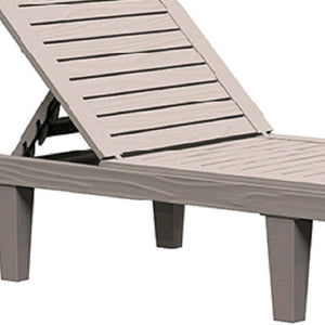 HomeRoots 75" Light Brown Adjustable Outdoor Chaise Lounge - Modern Design, Five Positions, Weather-Resistant Comfort 701233