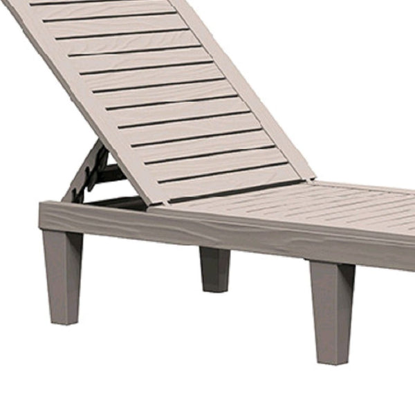 HomeRoots 75" Light Brown Adjustable Outdoor Chaise Lounge - Modern Design, Five Positions, Weather-Resistant Comfort 701233