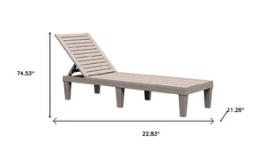 HomeRoots 75" Light Brown Adjustable Outdoor Chaise Lounge - Modern Design, Five Positions, Weather-Resistant Comfort 701233