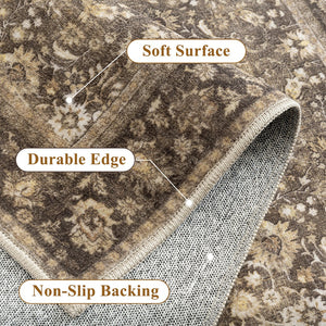 HomeRoots 8' Classic Floral Medallion Area Rug - Washable, Durable, and Elegant Design for Modern Living Spaces 8' X 10' 701237