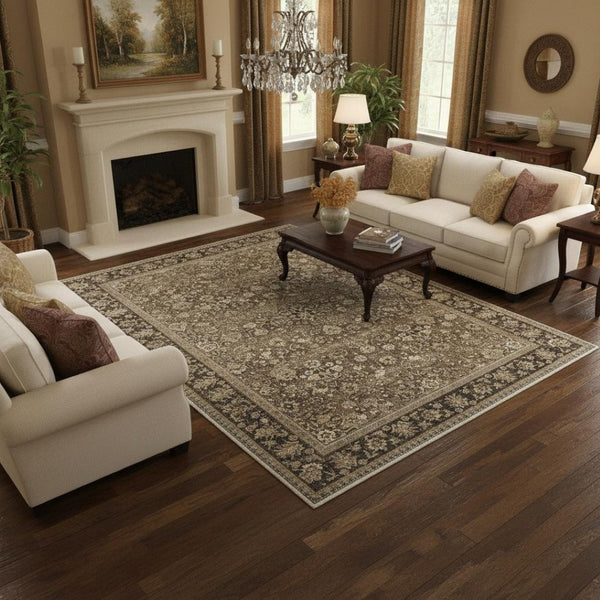HomeRoots 8' Classic Floral Medallion Area Rug - Washable, Durable, and Elegant Design for Modern Living Spaces 8' X 10' 701237