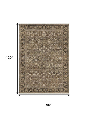 HomeRoots 8' Classic Floral Medallion Area Rug - Washable, Durable, and Elegant Design for Modern Living Spaces 8' X 10' 701237