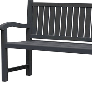 HomeRoots 48" Black Metal Garden Bench - Stylish, Durable Outdoor Seating for Patios, Porches, and Gardens 701254