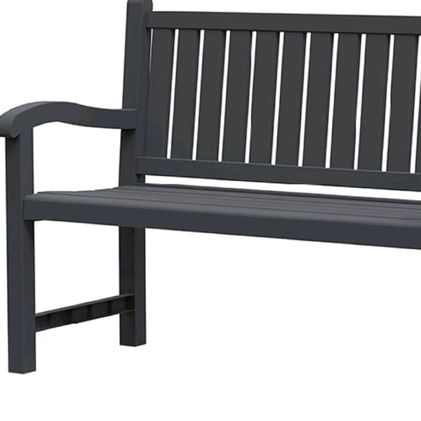 HomeRoots 48" Black Metal Garden Bench - Stylish, Durable Outdoor Seating for Patios, Porches, and Gardens 701254