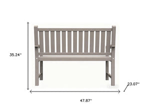 HomeRoots 48" Light Brown Resin Garden Bench - Stylish, Durable Seating for Two, Perfect for Outdoor Relaxation! 701255