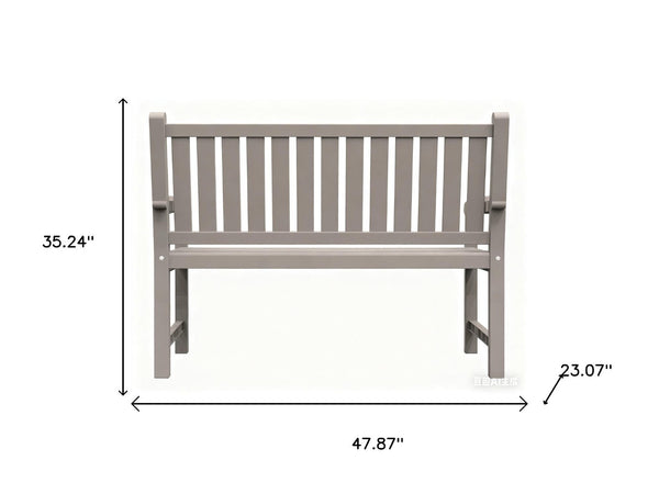 HomeRoots 48" Light Brown Resin Garden Bench - Stylish, Durable Seating for Two, Perfect for Outdoor Relaxation! 701255