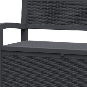 HomeRoots 51" Black Metal Storage Bench - Stylish Seating with Hidden Storage for Indoors & Outdoors Spaces 701256