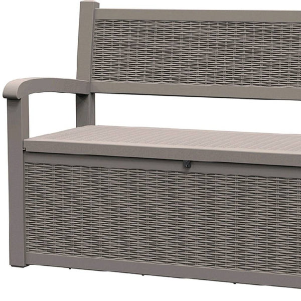 HomeRoots 51" Light Brown Metal Storage Bench - Stylish Outdoor Seating with Comfort, Storage & Versatile Design 701257