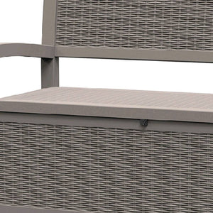 HomeRoots 51" Light Brown Metal Storage Bench - Stylish Outdoor Seating with Comfort, Storage & Versatile Design 701257