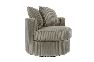 English Elm 360-degree Swivel Corduroy Accent Chair Cocoon Silhouette with Throw Pillows Included B089P416564