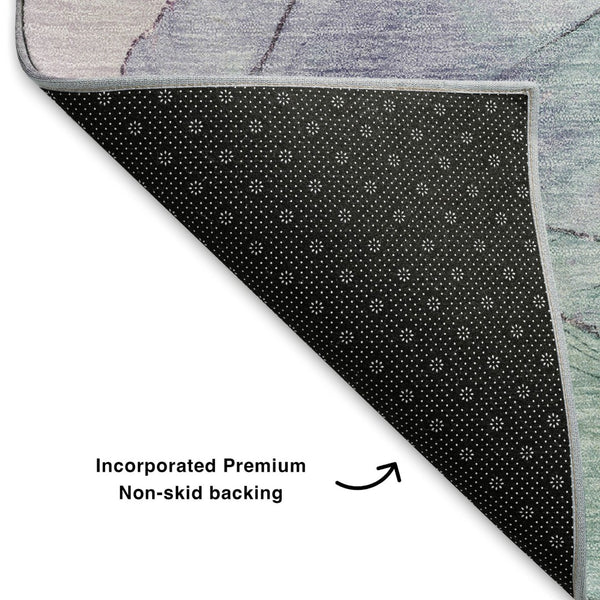 HomeRoots 9' X 12' Stylish Abstract Area Rug in Pale Aqua, Lavender & Ivory – Stain-Resistant, UV Protected & Durable 701274