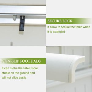English Elm Patio Expandable Aluminum Dining Table for 6-8 — Ivory White Rectangular Outdoor Indoor Space-Saver W1859P253350