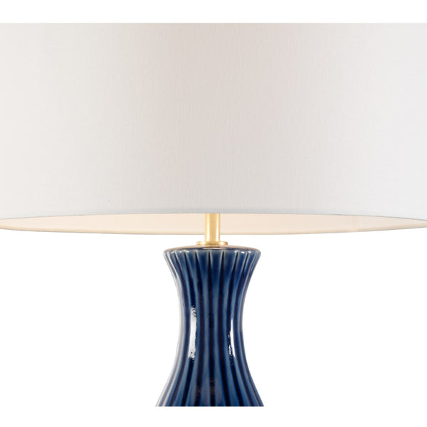 Chelsea House Augusta Blue Matte Ceramic Lamp With White Shade — 34" Timeless Coastal-Modern Accent Lighting 70130