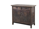 Lilys Antique Table With Two Drawers Distressed Black Lacquer(Size Vary Approx 42X18X42) 7013-BL