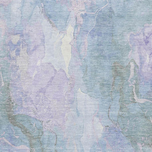 HomeRoots 5' X 8' Abstract Lavender and Blue Area Rug - Washable, UV-Protected, Stain-Resistant for Homes 701313