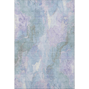 HomeRoots 8' X 10' Modern Lavender and Blue Abstract Washable Area Rug with UV Protection for High Traffic Rooms 701315