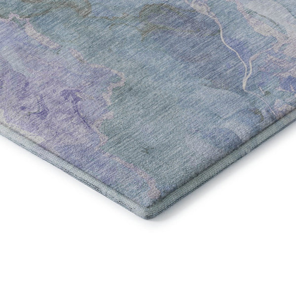 HomeRoots 10' X 14' Modern Lavender and Blue Abstract Area Rug – Washable, UV Protected, Stain Resistant Design 701317