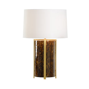 Chelsea House Tortoise Ceramic Lamp With Mottled Brown Glaze And Gold Accents — 25.5" Statement Table Lamp For Living Rooms 70132