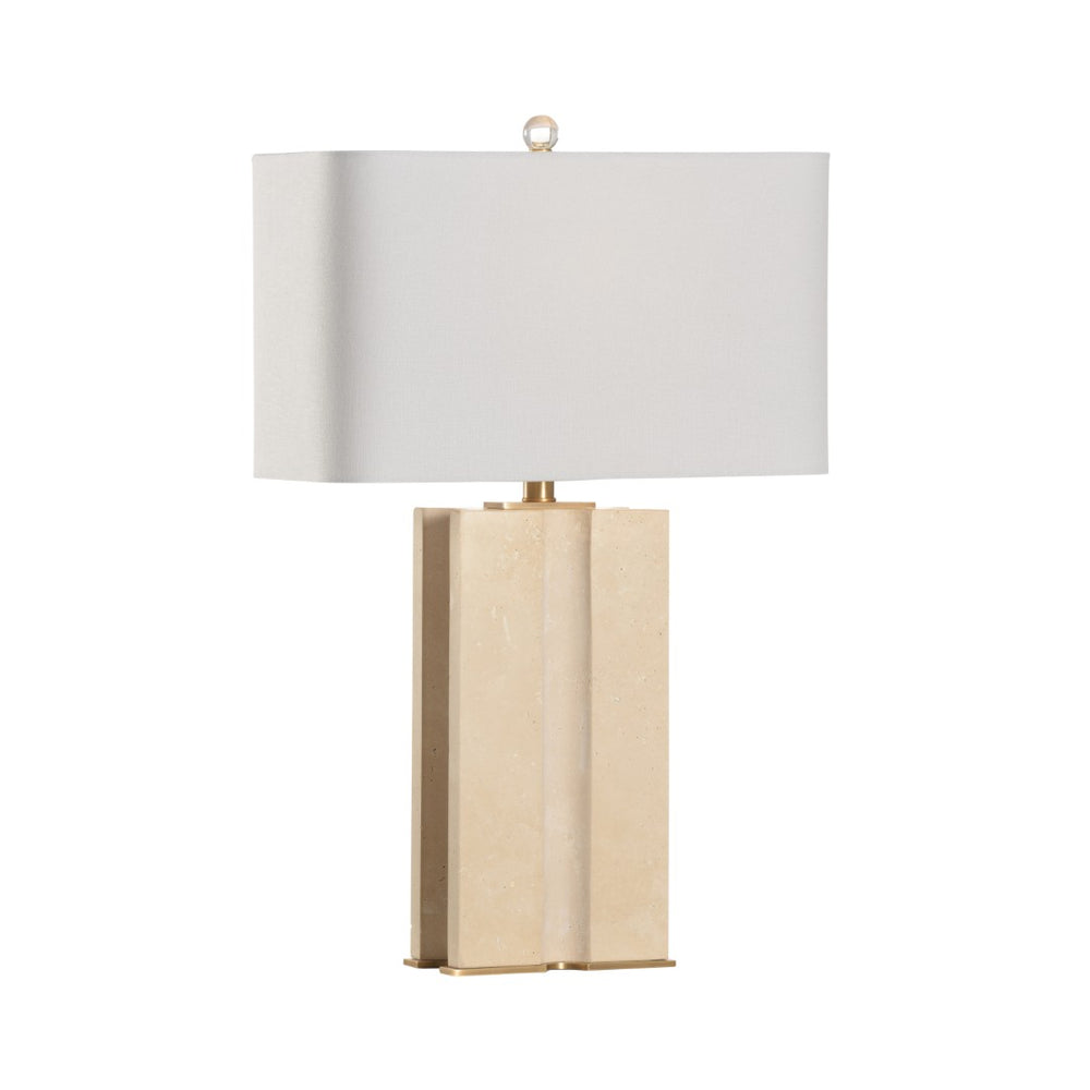 Chelsea House Groove Sculpted Table Lamp With Stone-Textured Base And Gray Linen Shade For Warm Ambient Glow 70134