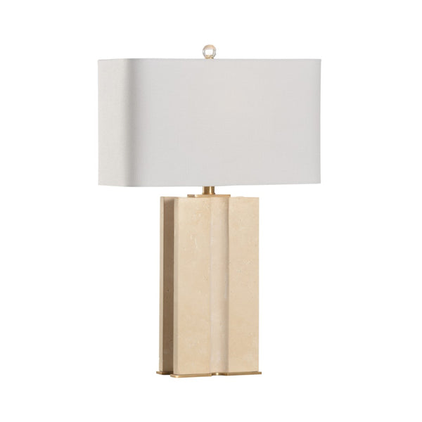 Chelsea House Groove Sculpted Table Lamp With Stone-Textured Base And Gray Linen Shade For Warm Ambient Glow 70134