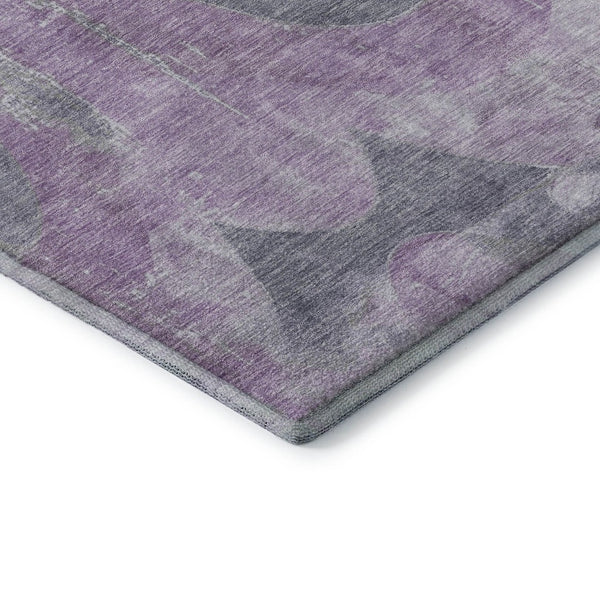 HomeRoots 5' X 8' Stylish Lavender & Gray Abstract Area Rug - UV Protected, Stain-Resistant, Easy Care! 701355
