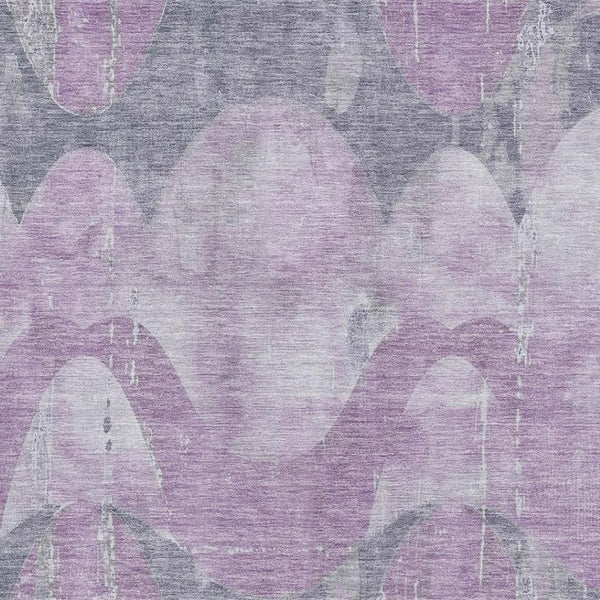 HomeRoots 5' X 8' Stylish Lavender & Gray Abstract Area Rug - UV Protected, Stain-Resistant, Easy Care! 701355