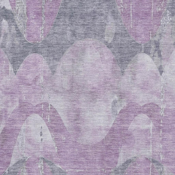 HomeRoots 8' X 10' Stylish Lavender & Gray Abstract Area Rug – Washable, UV Protected, Pet-Friendly Design! 701357
