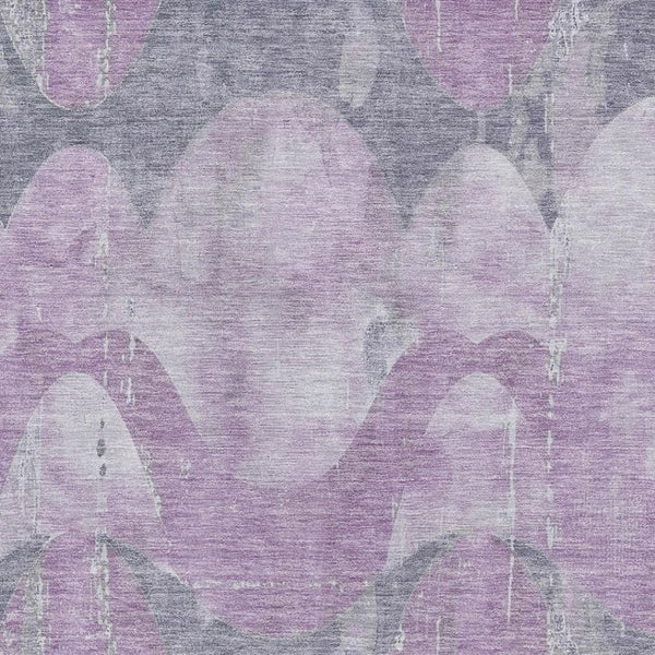 HomeRoots 10' Lavender & Gray Abstract Area Rug – Modern, Washable, UV-Protected for High-Traffic Spaces! 701359