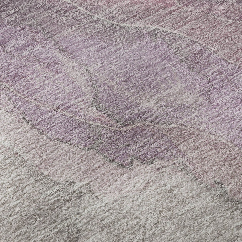 HomeRoots 8' X 10' Blush Gray Floral Area Rug - Washable, Stain-Resistant, UV Protected for Stylish Durability 701369