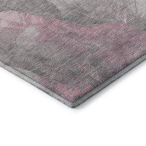 HomeRoots 9' X 12' Blush Gray Floral Area Rug - Washable, UV-Protected, Durable & Perfect for Any Home Decor 701370
