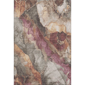 HomeRoots 10' X 14' Khaki Beige & Mauve Floral Area Rug - Washable, UV Protected, Perfect for High-Traffic Spaces! 701389