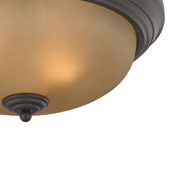 Thomas Lighting Huntington Two Light Flush Mount with Glass Dome Shades for Classic Ceiling Ambiance 15 inches Black 7013FM/10