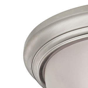 Thomas Lighting Huntington Two Light Flush Mount with Glass Dome Shades for Classic Ceiling Ambiance 15 inches Nickel 7013FM/20