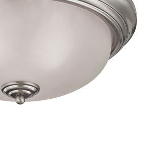 Thomas Lighting Huntington Two Light Flush Mount with Glass Dome Shades for Classic Ceiling Ambiance 15 inches Nickel 7013FM/20