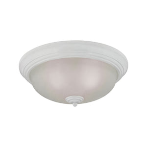 Thomas Lighting Huntington Two Light Flush Mount with Glass Dome Shades for Classic Ceiling Ambiance 15 inches White 7013FM/40