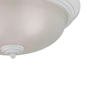Thomas Lighting Huntington Two Light Flush Mount with Glass Dome Shades for Classic Ceiling Ambiance 15 inches White 7013FM/40