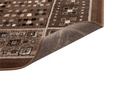 Sams International Abacasa Sonoma Drexel Machine Made Viscose Geometric  Rug Chocolate, Ivory, Grey 5'3" x 7'6"